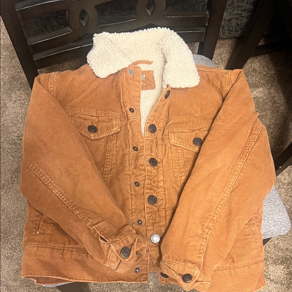 GAP Brown Corduroy Jacket with Cream Sherpa Lining